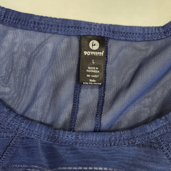 90 Degree By Reflex Size Large Blue Sleeveless Tank Top - Picture 6 of 10